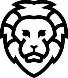 Lion Face Outlined Front Simple Line Art Svg, Free Vectors File